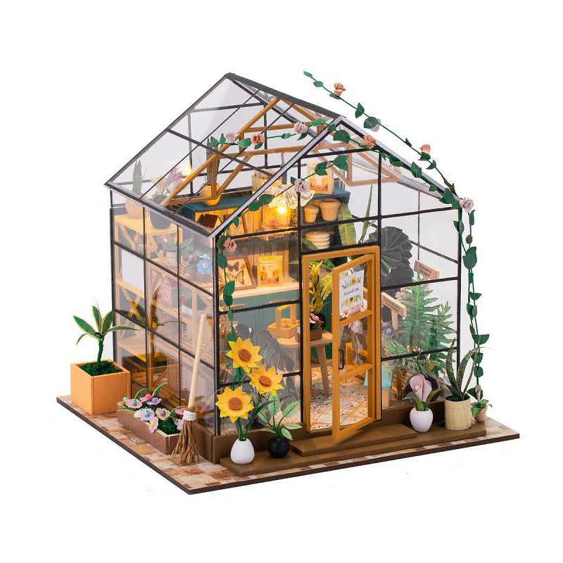 Doll House Kit Mini DIY Flower House Handmade 3D Puzzle Assembly Building Toys Home Bedroom Decoration with Furniture Dollhouses
