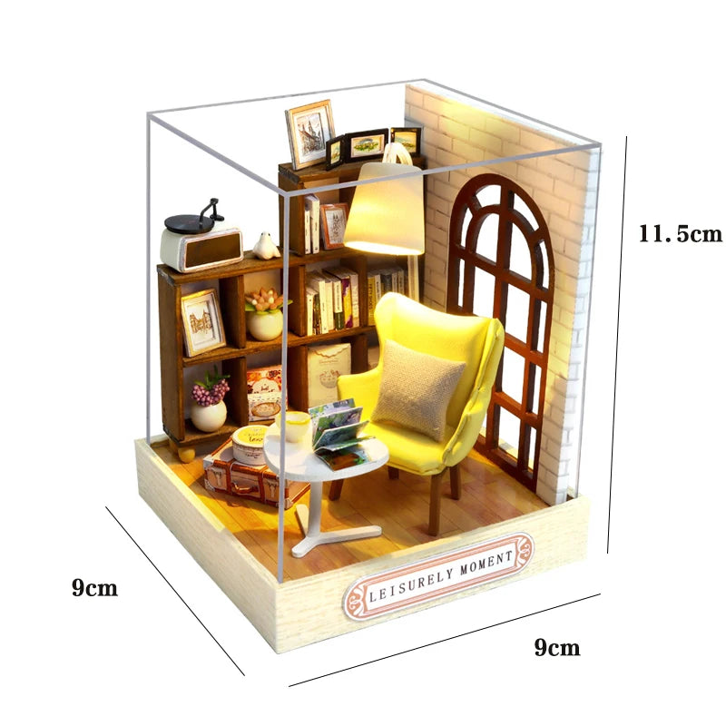 Doll House Kit Mini DIY Flower House Handmade 3D Puzzle Assembly Building Toys Home Bedroom Decoration with Furniture Dollhouses