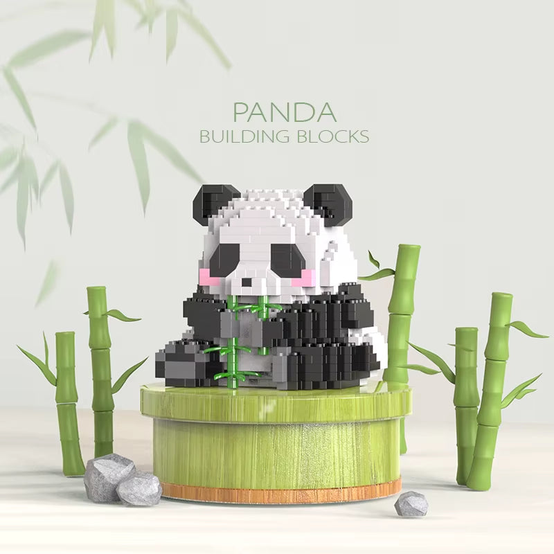 Creative DIY Assemable Animal Cute MINI Chinese Style Animal Panda Building Block Educational Boy Toys for Children Model Bricks