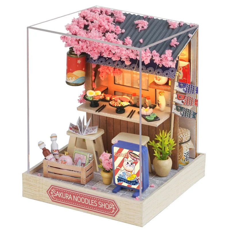 Doll House Kit Mini DIY Flower House Handmade 3D Puzzle Assembly Building Toys Home Bedroom Decoration with Furniture Dollhouses