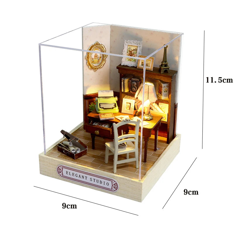 Doll House Kit Mini DIY Flower House Handmade 3D Puzzle Assembly Building Toys Home Bedroom Decoration with Furniture Dollhouses