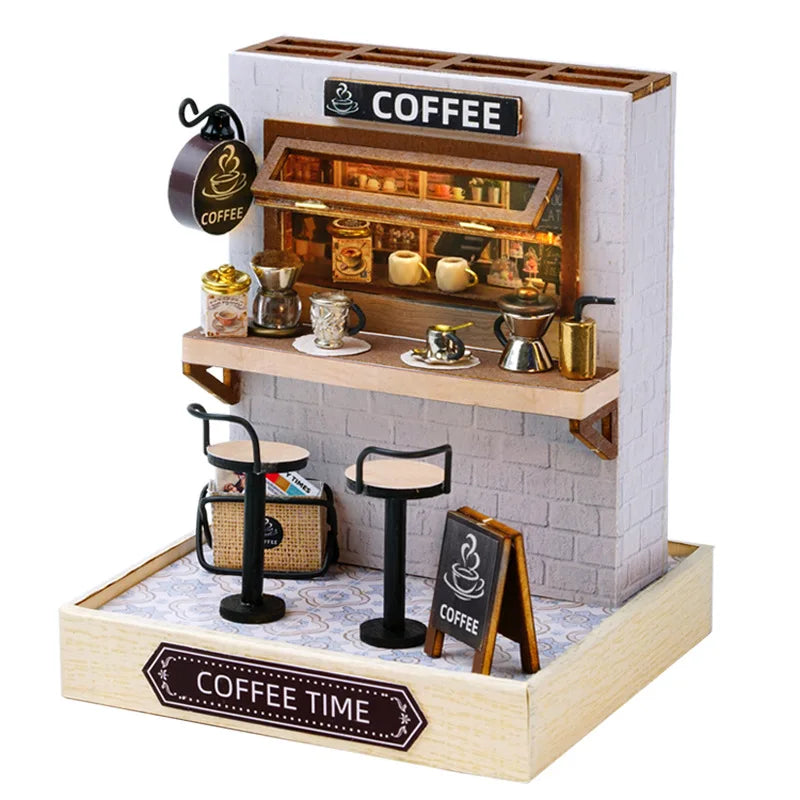 Doll House Kit Mini DIY Flower House Handmade 3D Puzzle Assembly Building Toys Home Bedroom Decoration with Furniture Dollhouses
