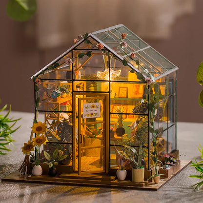 Doll House Kit Mini DIY Flower House Handmade 3D Puzzle Assembly Building Toys Home Bedroom Decoration with Furniture Dollhouses